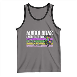 Funny Mardi Gras Laissez Les Bon Temps Rouler Tank Top Fleur De Lis Glitter Print TS11 Deep Heather Black Print Your Wear