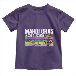 Funny Mardi Gras Laissez Les Bon Temps Rouler Toddler T Shirt Fleur De Lis Glitter Print TS11 Purple Print Your Wear