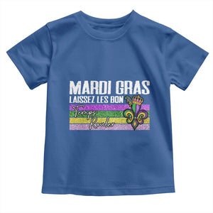 Funny Mardi Gras Laissez Les Bon Temps Rouler Toddler T Shirt Fleur De Lis Glitter Print TS11 Royal Blue Print Your Wear