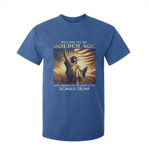 Trump 2025 Welcome To The Golden Age T Shirt For Kid 47th President Of United States Statue Of Liberty TS11 Royal Blue Print Your Wear