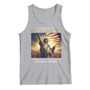 Trump 2025 Welcome To The Golden Age Tank Top 47th President Of United States Statue Of Liberty TS11 Athletic Heather Print Your Wear