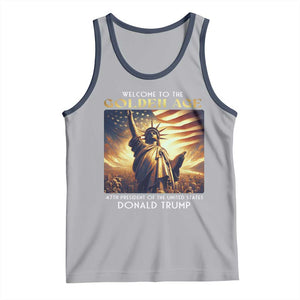 Trump 2025 Welcome To The Golden Age Tank Top 47th President Of United States Statue Of Liberty TS11 Athletic Heather Navy Print Your Wear