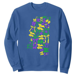 Funny Mardi Gras Mississippi Map Coquette Bow Sweatshirt TS11 Royal Blue Print Your Wear