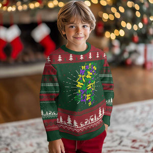 Funny Mardi Gras Mississippi Map Coquette Bow Knit Sweatshirt TS11 Christmas Print Your Wear