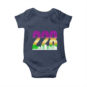 Funny Mardi Gras In Biloxi Mississippi Baby Onesie 228 Skyline Area Code TS11 Navy Print Your Wear