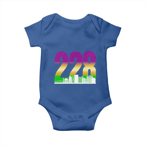 Funny Mardi Gras In Biloxi Mississippi Baby Onesie 228 Skyline Area Code TS11 Royal Blue Print Your Wear