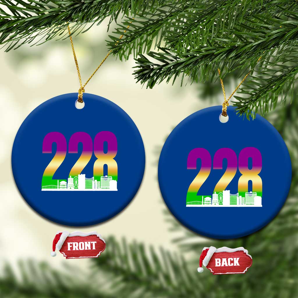 Funny Mardi Gras In Biloxi Mississippi Ceramic Ornament 228 Skyline Area Code TS11 1pc Blue Print Your Wear