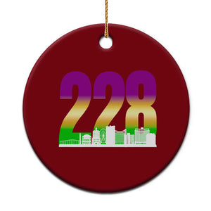 Funny Mardi Gras In Biloxi Mississippi Ceramic Ornament 228 Skyline Area Code TS11 1pc Red Print Your Wear