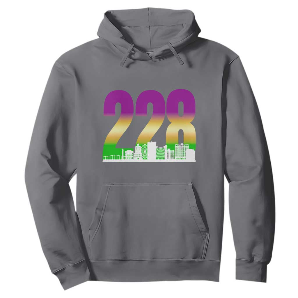 Funny Mardi Gras In Biloxi Mississippi Hoodie 228 Skyline Area Code TS11 Charcoal Print Your Wear