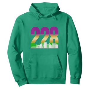 Funny Mardi Gras In Biloxi Mississippi Hoodie 228 Skyline Area Code TS11 Irish Green Print Your Wear