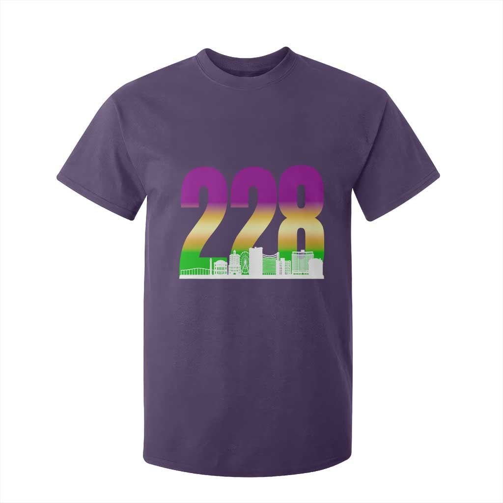 Funny Mardi Gras In Biloxi Mississippi T Shirt For Kid 228 Skyline Area Code TS11 Purple Print Your Wear