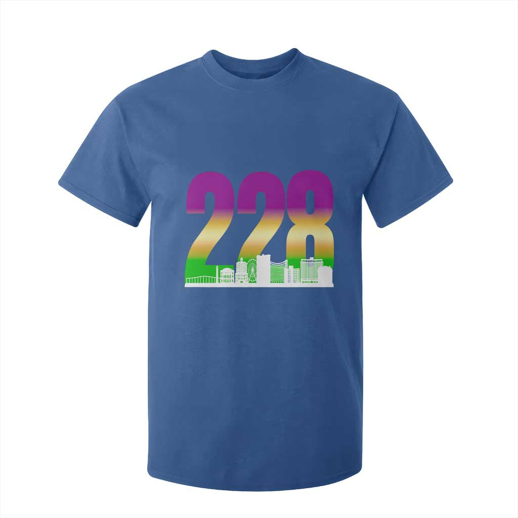 Funny Mardi Gras In Biloxi Mississippi T Shirt For Kid 228 Skyline Area Code TS11 Royal Blue Print Your Wear