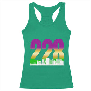 Funny Mardi Gras In Biloxi Mississippi Racerback Tank Top 228 Skyline Area Code TS11 Irish Green Print Your Wear