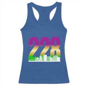Funny Mardi Gras In Biloxi Mississippi Racerback Tank Top 228 Skyline Area Code TS11 Royal Blue Print Your Wear