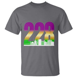 Funny Mardi Gras In Biloxi Mississippi T Shirt 228 Skyline Area Code TS11 Charcoal Print Your Wear