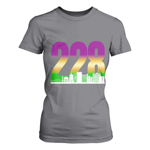 Funny Mardi Gras In Biloxi Mississippi T Shirt For Women 228 Skyline Area Code TS11 Charcoal Print Your Wear