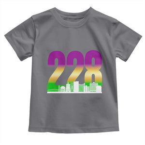 Funny Mardi Gras In Biloxi Mississippi Toddler T Shirt 228 Skyline Area Code TS11 Charcoal Print Your Wear