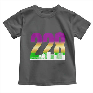 Funny Mardi Gras In Biloxi Mississippi Toddler T Shirt 228 Skyline Area Code TS11 Dark Heather Print Your Wear
