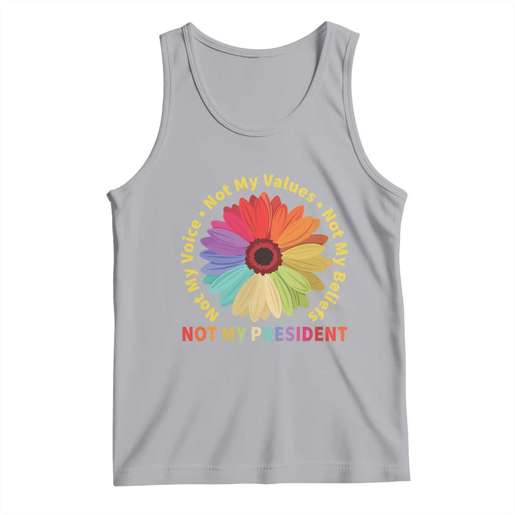Not My President Not My Voice Not My Values Not My Beliefs Tank Top Multicolored Flowers TS11 Athletic Heather Print Your Wear