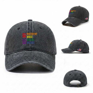 Not My President Not My Voice Not My Values Not My Beliefs Washed Cotton Baseball Cap Vintage Rainbow Text TS11 Washed Cap Universal Fit Dark Gray Print Your Wear