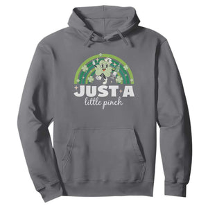 Funny St Patrick's Day Nurse Hoodie Just A Little Pinch Rainbow Shamrock TS11 Charcoal Print Your Wear