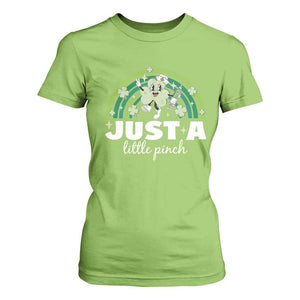 Funny St Patrick's Day Nurse T Shirt For Women Just A Little Pinch Rainbow Shamrock TS11 Lime Print Your Wear