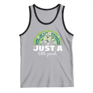 Funny St Patrick's Day Nurse Tank Top Just A Little Pinch Rainbow Shamrock TS11 Athletic Heather Black Print Your Wear