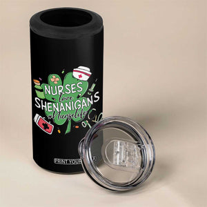 Funny St Patrick's Day Nurse 4 in 1 Can Cooler Tumbler Nurses Love Shenanigans Nurse Life Shamrock TS11 Print Your Wear