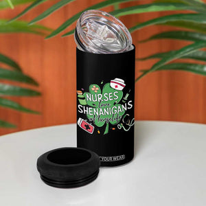 Funny St Patrick's Day Nurse 4 in 1 Can Cooler Tumbler Nurses Love Shenanigans Nurse Life Shamrock TS11 Print Your Wear