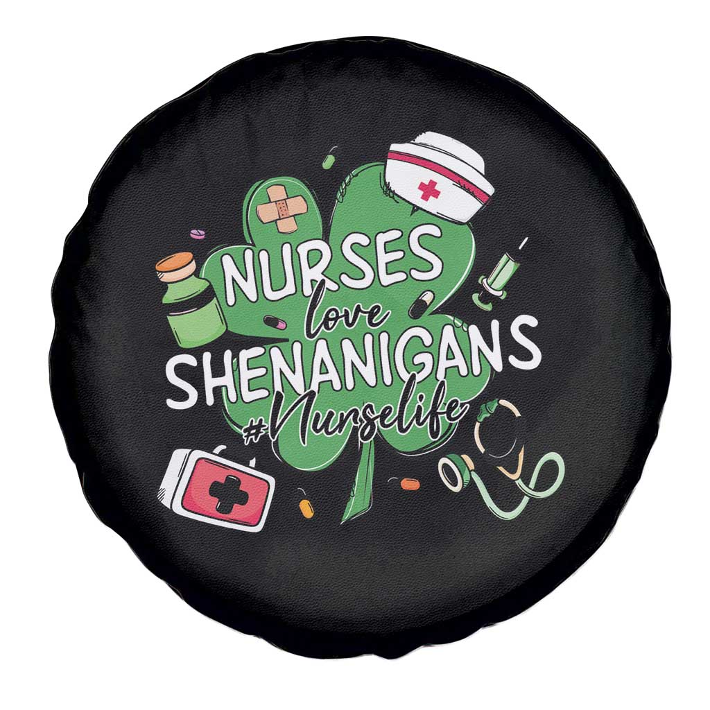 Funny St Patrick's Day Nurse Spare Tire Cover Nurses Love Shenanigans Nurse Life Shamrock TS11 Print Your Wear