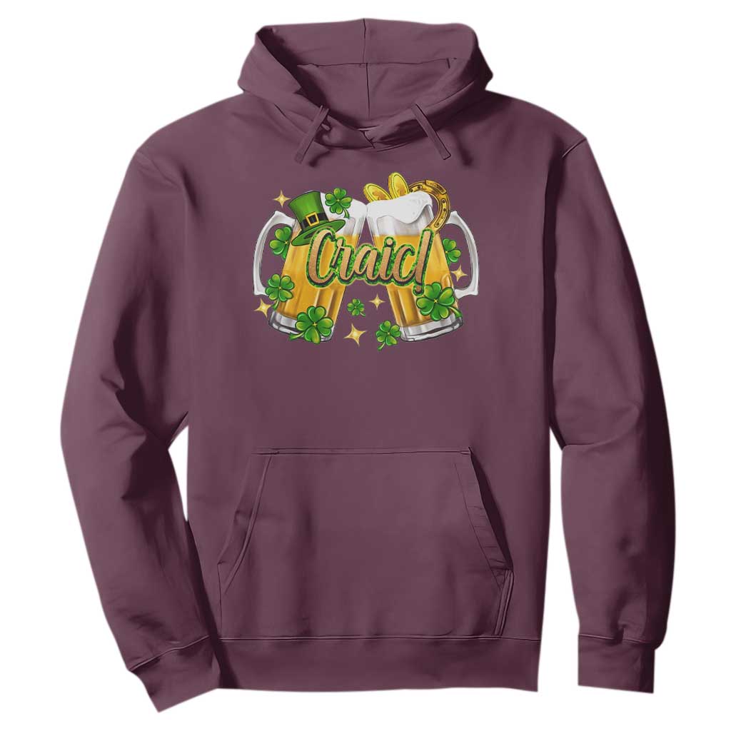Funny St Patrick's Day Irish Beer Drinking Craic Hoodie TS11 Maroon Print Your Wear