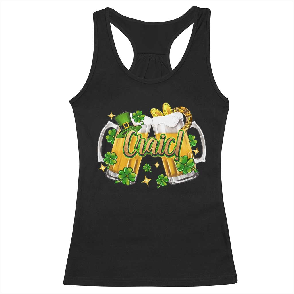 Funny St Patrick's Day Irish Beer Drinking Craic Racerback Tank Top TS11 Black Print Your Wear