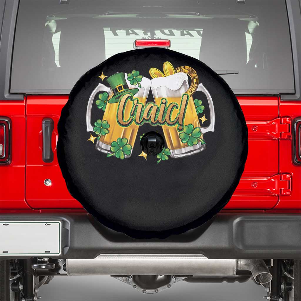 Funny St Patrick's Day Irish Beer Drinking Craic Spare Tire Cover TS11 Black Print Your Wear