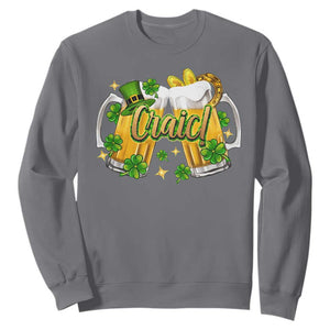 Funny St Patrick's Day Irish Beer Drinking Craic Sweatshirt TS11 Charcoal Print Your Wear