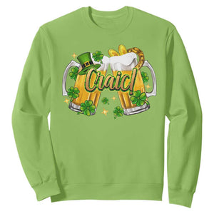 Funny St Patrick's Day Irish Beer Drinking Craic Sweatshirt TS11 Lime Print Your Wear