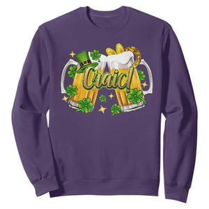 Funny St Patrick's Day Irish Beer Drinking Craic Sweatshirt TS11 Purple Print Your Wear