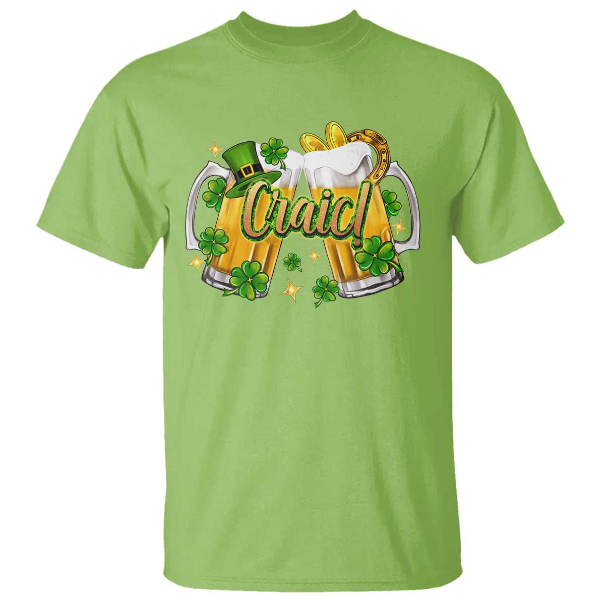 Funny St Patrick's Day Irish Beer Drinking Craic T Shirt TS11 Lime Print Your Wear