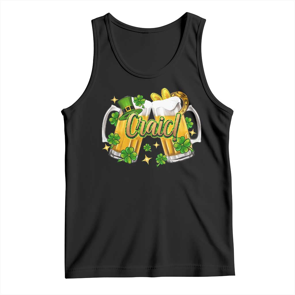 Funny St Patrick's Day Irish Beer Drinking Craic Tank Top TS11 Black Print Your Wear