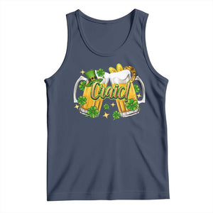 Funny St Patrick's Day Irish Beer Drinking Craic Tank Top TS11 Navy Print Your Wear