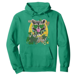 Funny St Patrick's Day Racoon Hoodie Kiss Me I'm Feral Horseshoe Shamrock TS11 Irish Green Print Your Wear