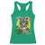 Funny St Patrick's Day Racoon Racerback Tank Top Kiss Me I'm Feral Horseshoe Shamrock TS11 Irish Green Print Your Wear