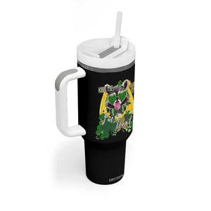 Funny St Patrick's Day Racoon Tumbler With Handle Kiss Me I'm Feral Horseshoe Shamrock TS11 Print Your Wear