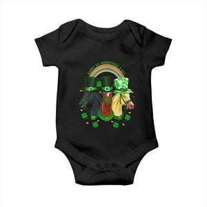 Funny St Patrick's Day Horse Baby Onesie Happy St Horsetrick's Day Shamrock TS11 Black Print Your Wear