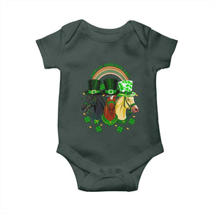 Funny St Patrick's Day Horse Baby Onesie Happy St Horsetrick's Day Shamrock TS11 Dark Forest Green Print Your Wear