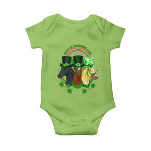 Funny St Patrick's Day Horse Baby Onesie Happy St Horsetrick's Day Shamrock TS11 Lime Print Your Wear