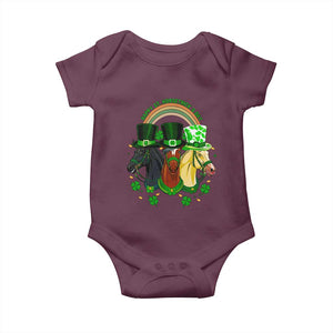 Funny St Patrick's Day Horse Baby Onesie Happy St Horsetrick's Day Shamrock TS11 Maroon Print Your Wear