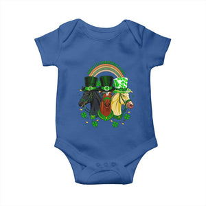 Funny St Patrick's Day Horse Baby Onesie Happy St Horsetrick's Day Shamrock TS11 Royal Blue Print Your Wear