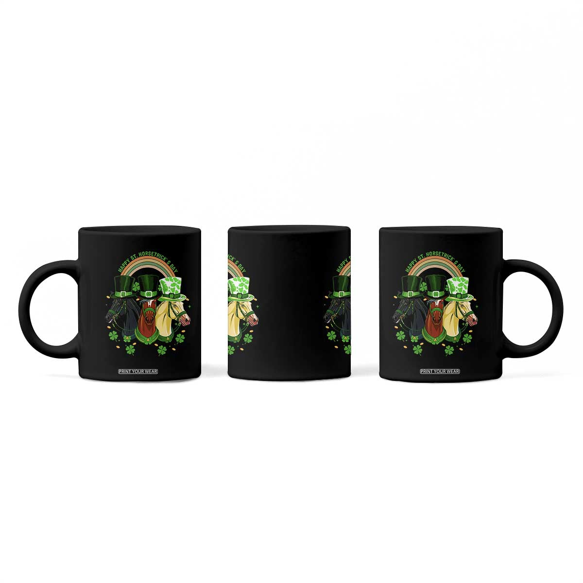 Funny St Patrick's Day Horse Coffee Mug Happy St Horsetrick's Day Shamrock TS11 Print Your Wear