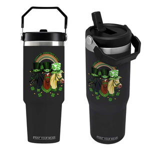 Funny St Patrick's Day Horse Flip Straw Tumbler Happy St Horsetrick's Day Shamrock TS11 One Size: 30 oz Black Print Your Wear