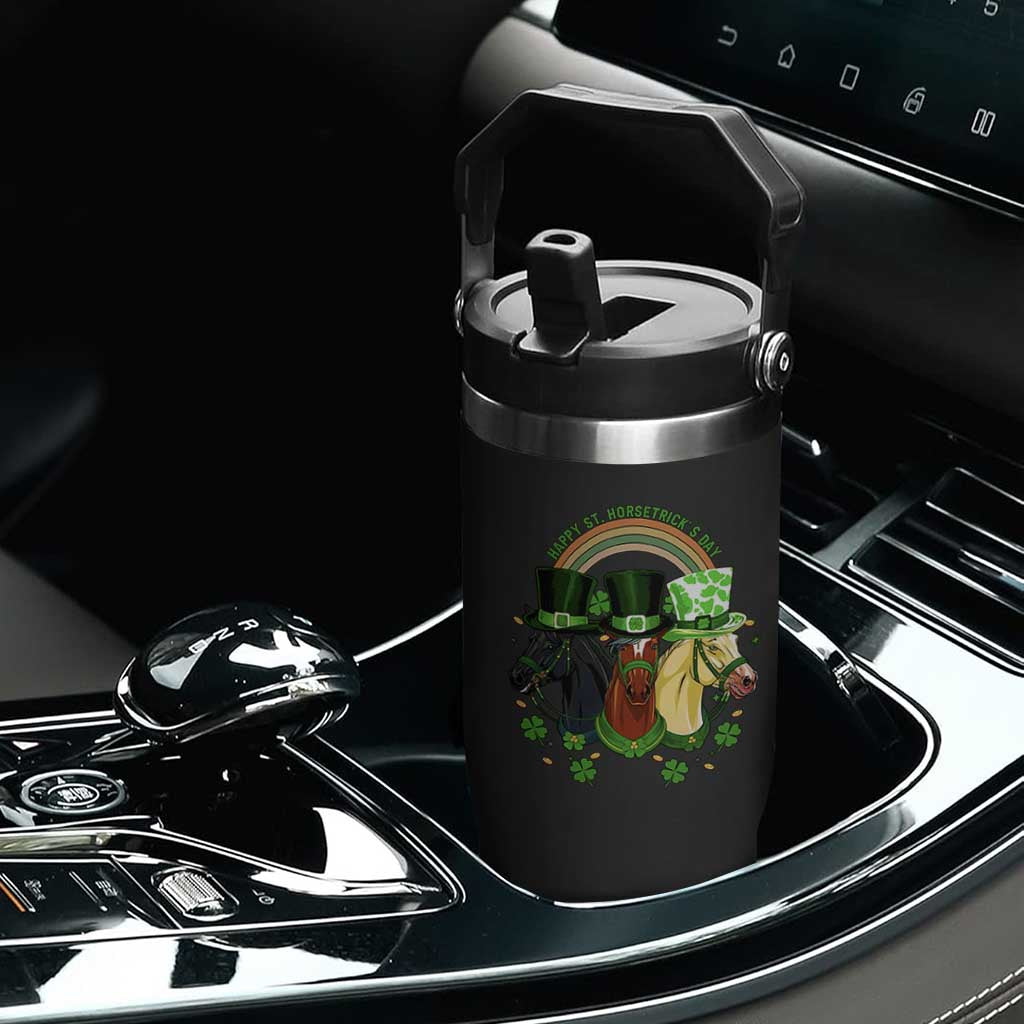 Funny St Patrick's Day Horse Flip Straw Tumbler Happy St Horsetrick's Day Shamrock TS11 Print Your Wear